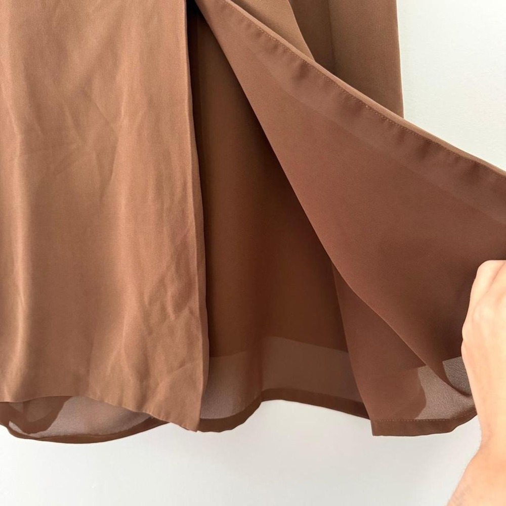 Casual Corner Brown Midi Silk Skirt - Picture 6 of 8